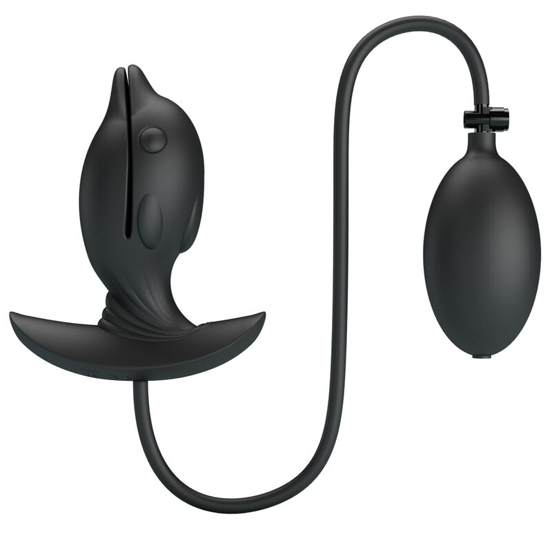 Plug Anal Gonflable en forme de Dauphin Noir - Pretty Love