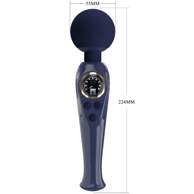 Pretty Love - Stimulateur wand Skyler 10 modes de vibration - Bleu