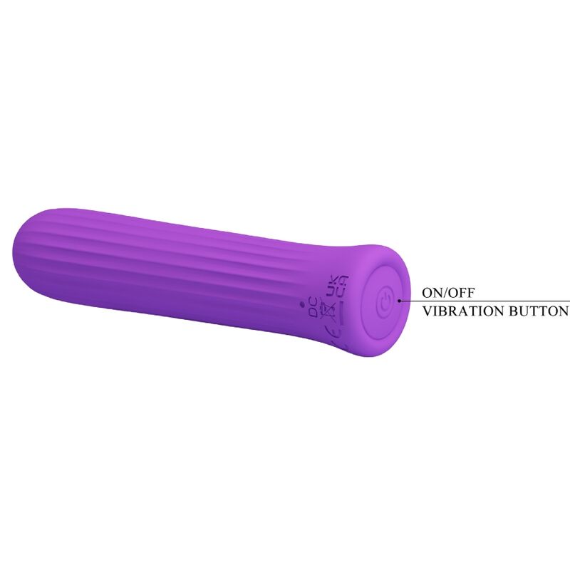 Pretty Love - Mini Vibromasseur Blanche avec 12 Modes de Vibrations en Silicone Violet