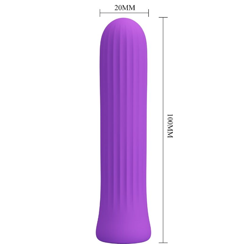 Pretty Love - Mini Vibromasseur Blanche avec 12 Modes de Vibrations en Silicone Violet