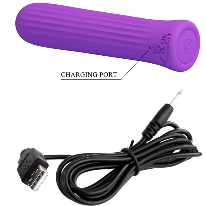 Pretty Love - Mini Vibromasseur Blanche avec 12 Modes de Vibrations en Silicone Violet