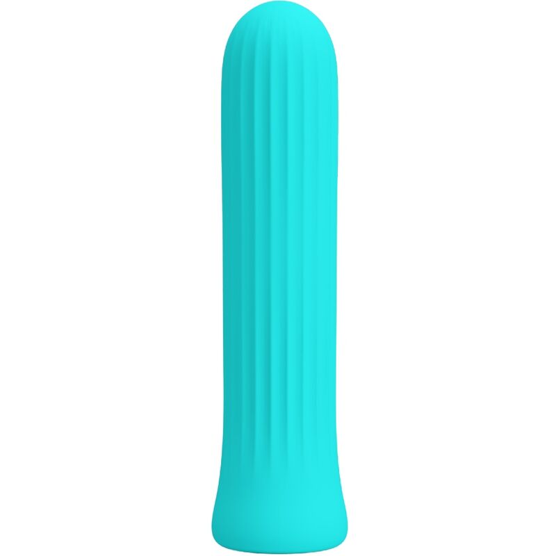 Pretty Love Mini Vibromasseur Blanche avec 12 Modes de Vibrations en Silicone Bleu