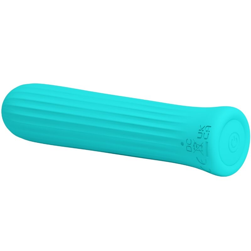 Pretty Love Mini Vibromasseur Blanche avec 12 Modes de Vibrations en Silicone Bleu