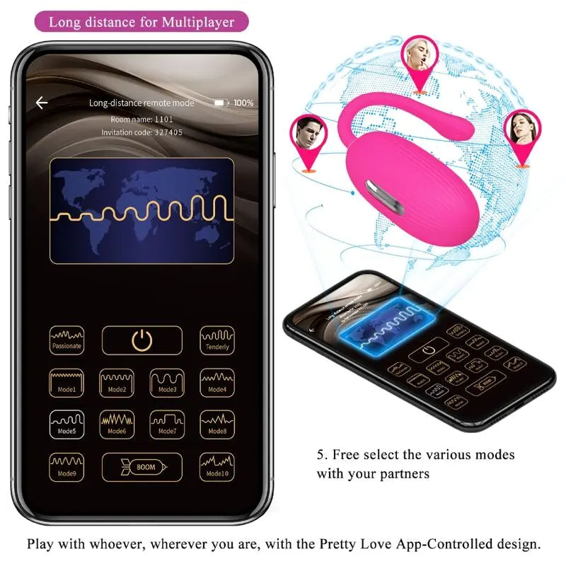 Pretty Love – Oeuf vibrant connecté contrôle smartphone – Fuschia
