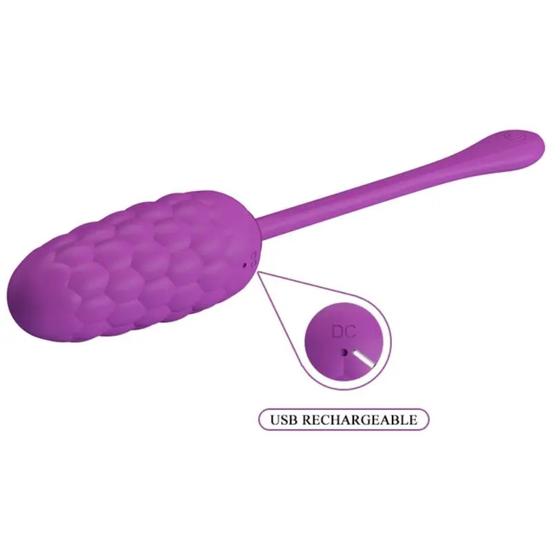 Pretty Love – Oeuf Vibrant Rembourré Silicone Rechargeable – Violet