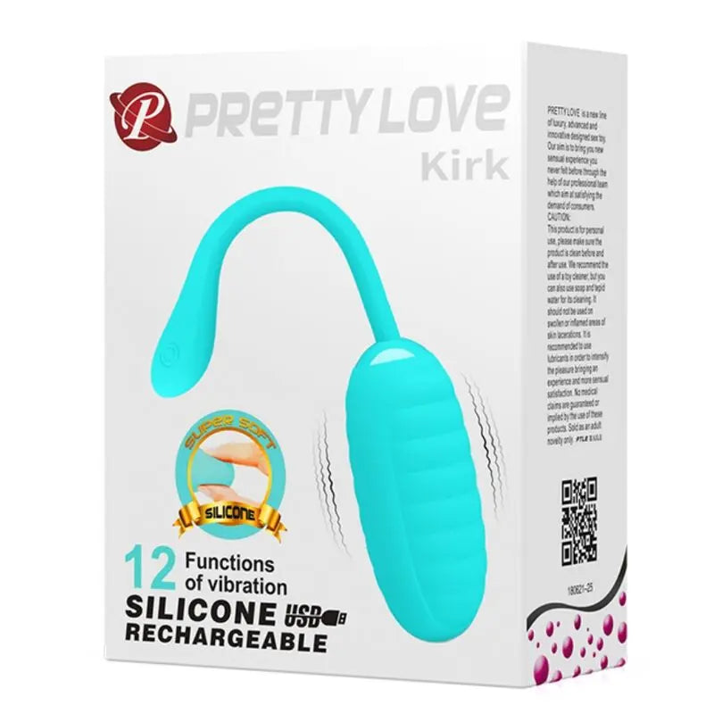 Pretty Love – Oeuf Vibrant Rechargeable en silicone – Bleu turquoise