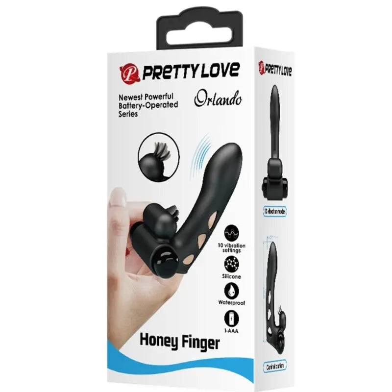 Vibromasseur à Doigt Orlando Noir - Pretty Love - PRETTY LOVE MALE