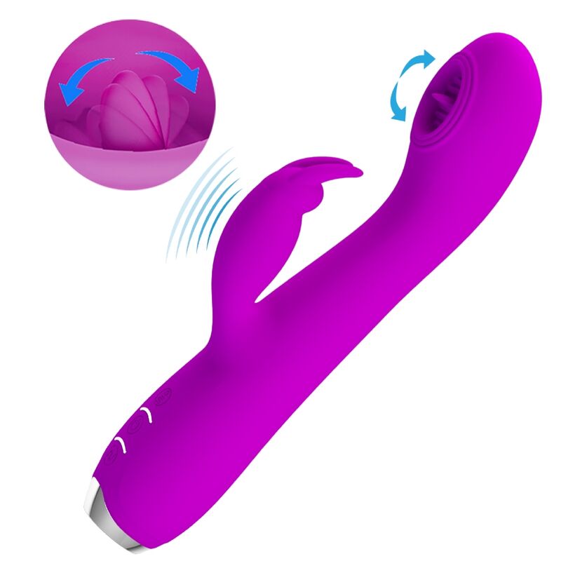PRETTY LOVE - VIBRATEUR RECHARGEABLE RACHEL AVEC ONDES STIMULANTES VIOLET