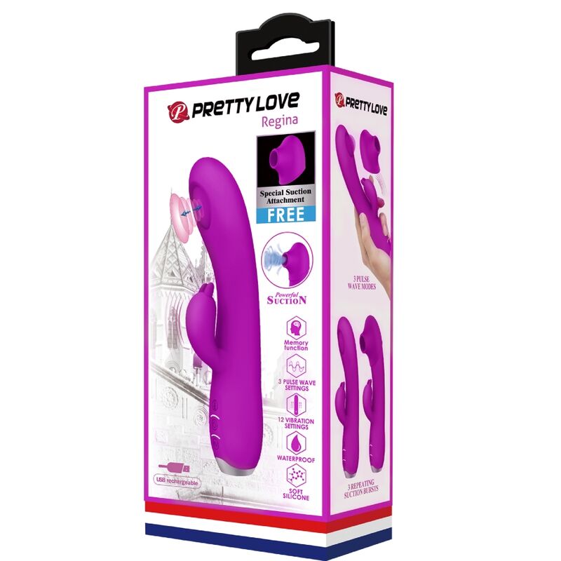 Pretty Love – Vibromasseur Rabbit à Ondes Pulsées Rechargeable Violet