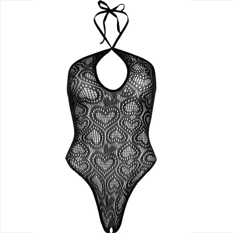 Body Sensuel Sans Couture Halter Neck Noir - Leg Avenue