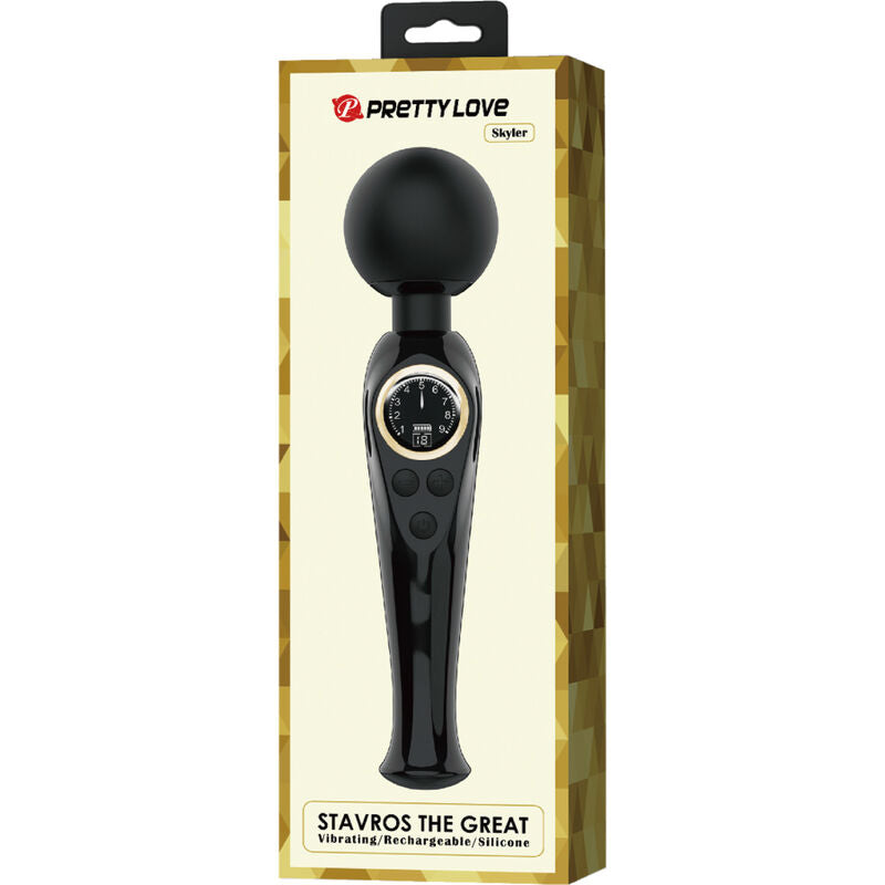 Pretty Love - Stimulateur wand Skyler 10 modes de vibration - Noir