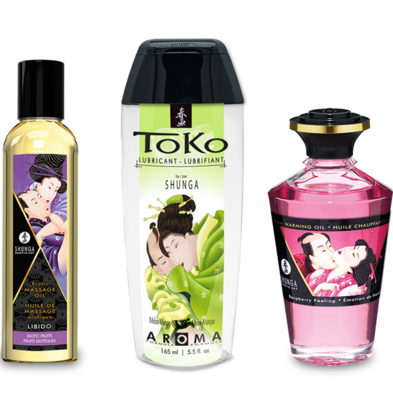 Shunga - Coffret Huiles de Massage et Lubrifiant Baiser Fruités
