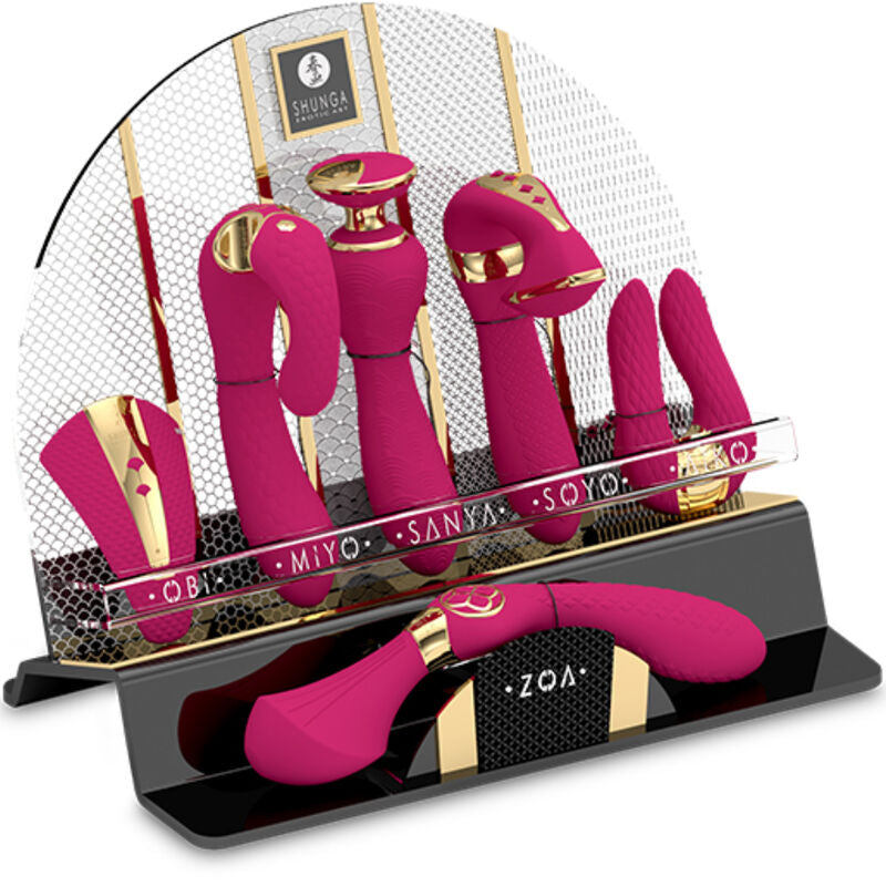 Shunga - Présentor avec 6 masseurs Intimes - Fuchsia