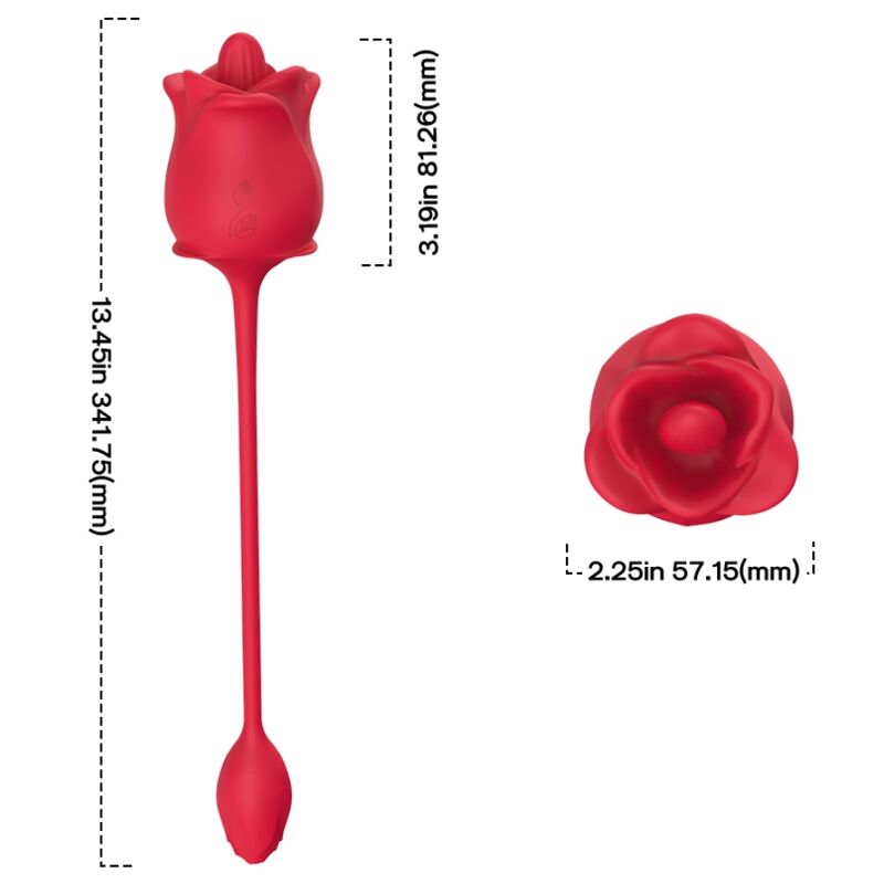 Stimulateur Clitoridien Rose 2 en 1 Aspiration Rouge - Armony