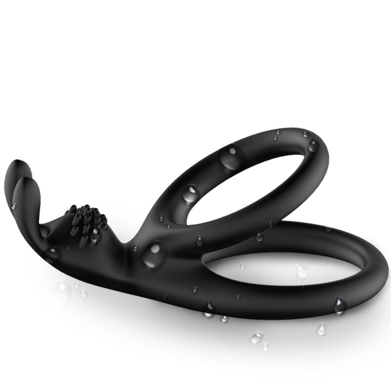 Anneau Pénien Double Lapin Tensy Noir - Armony
