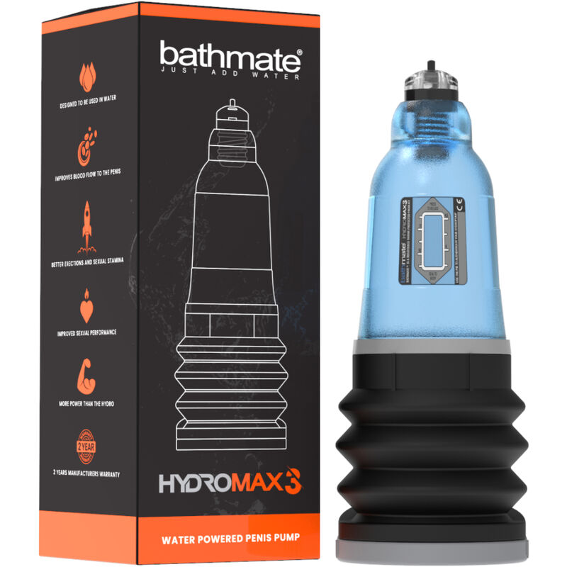 Bathmate - Pompe à pénis Hydromax3 Bleu - 8 cm maximum