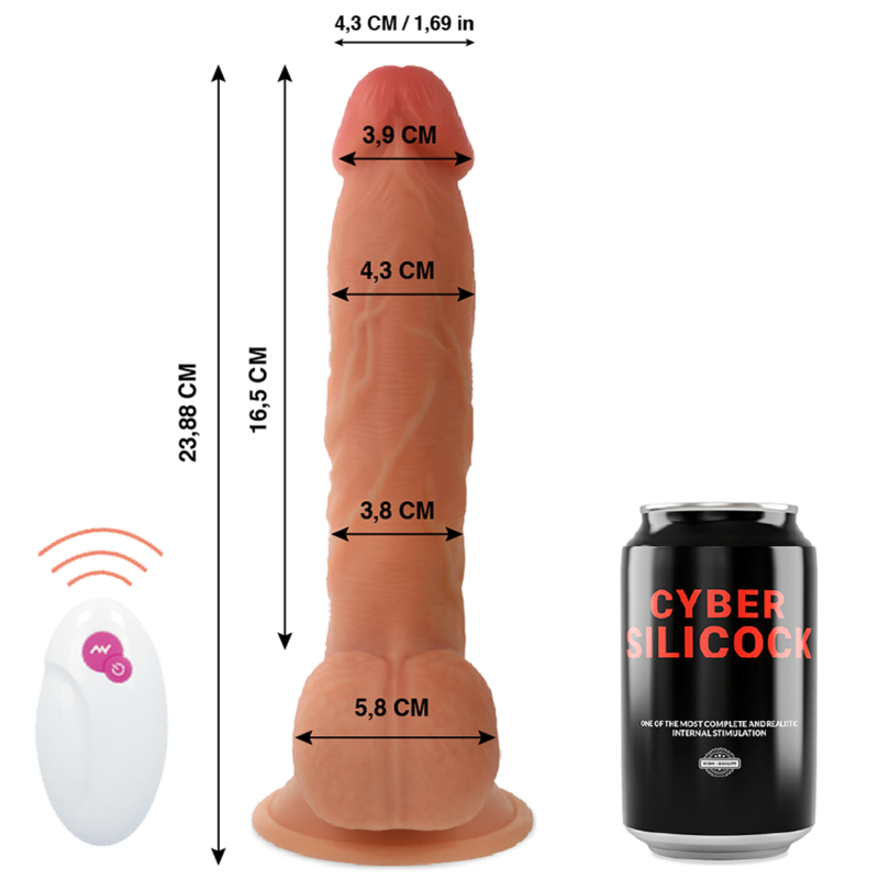 Cyber silicock - télécommande réaliste mr john 23.88 cm -o- 4.3 cm