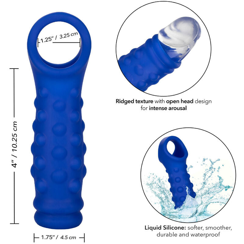 Manchon Admiral Nervuré Silicone Bleu - CalExotics