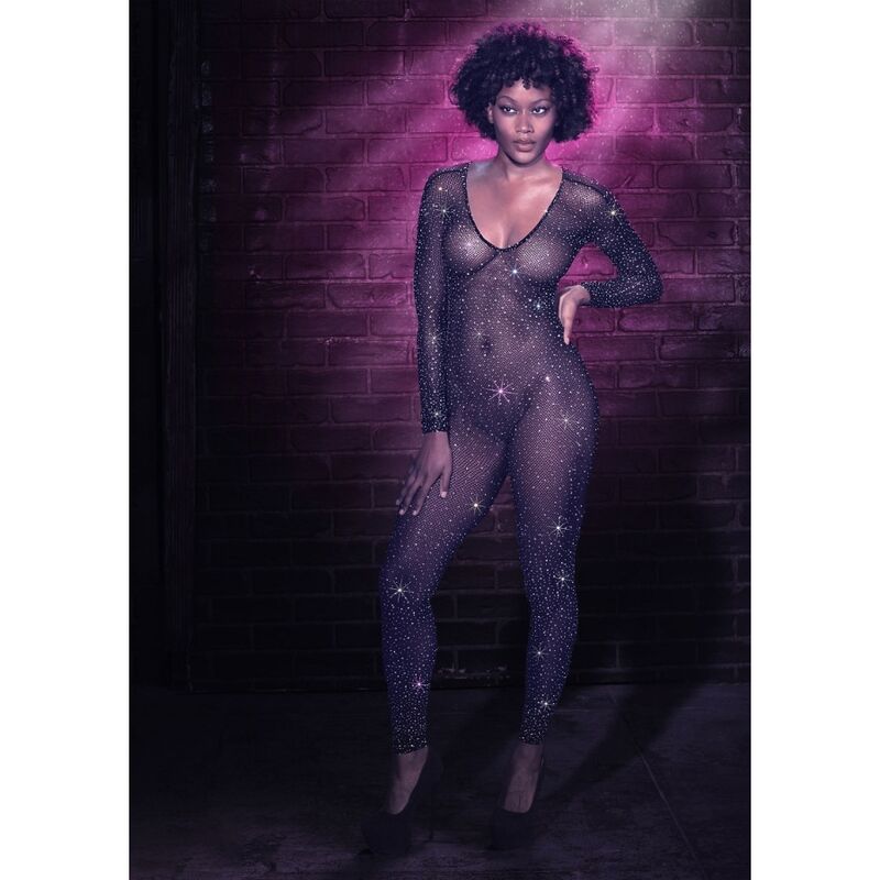 Body Radiance Ouvert Strass Noir - CalExotics