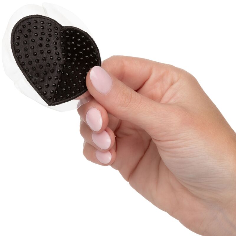 Calexotics Cache tétons en forme de cœur avec Pierres Scintillantes Noir