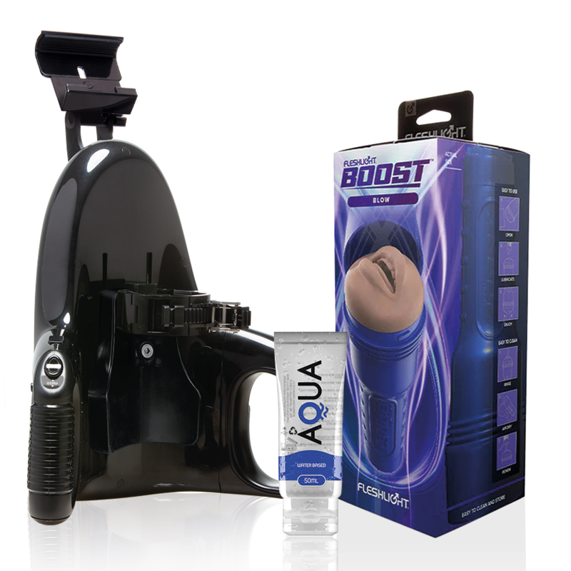 Fleshlight – Pack Masturbateur Automatique + Bouche Boost Blow + Lubrifiant