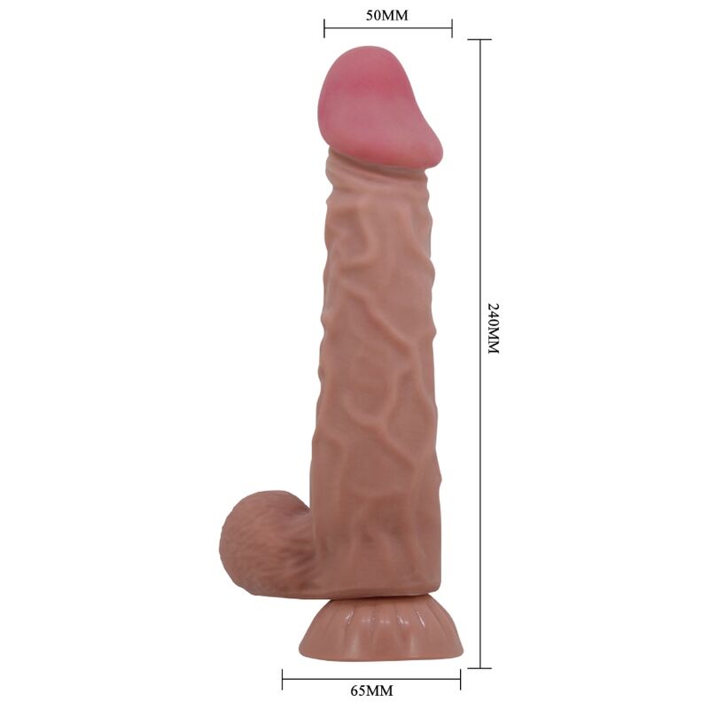 Pretty Love - Gode XXL Ultra-Réaliste Marron avec ventouse - 24 cm