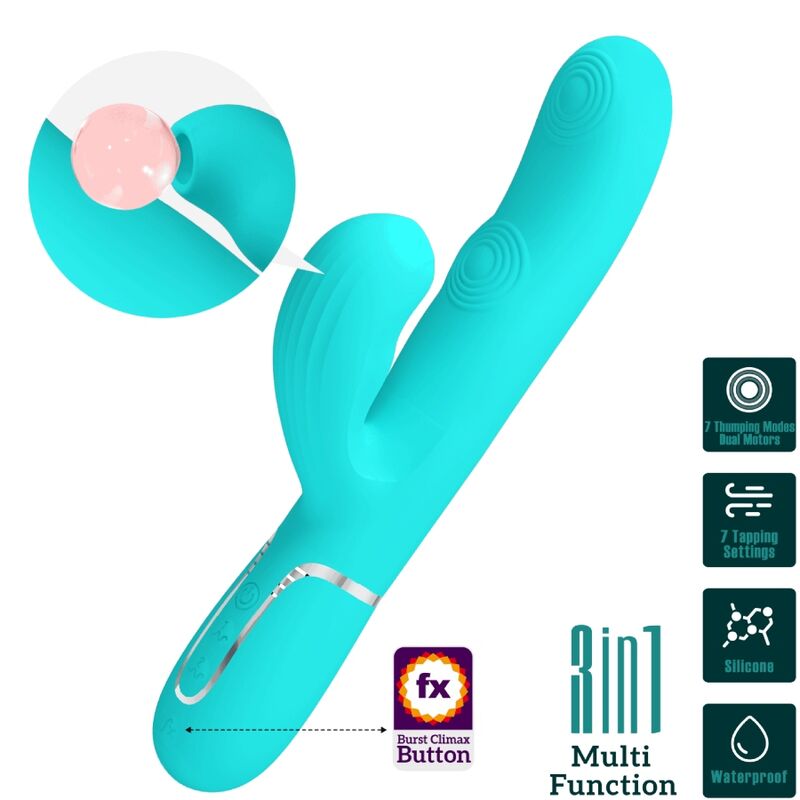 Pretty Love – Vibromasseur Rabbit Stimulateur Point G et Clitoris Bleu