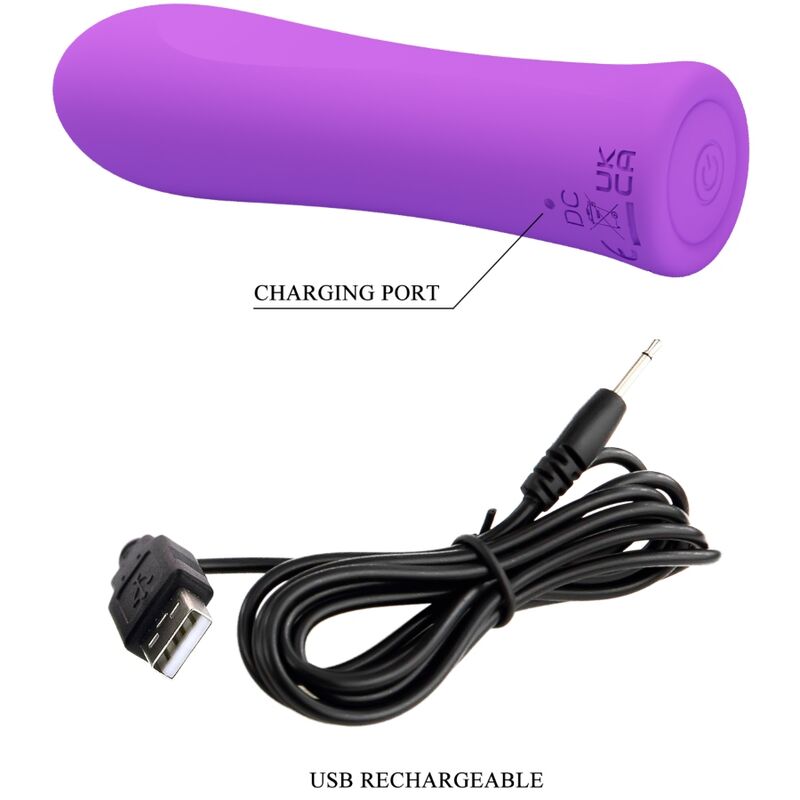 Pretty Love Mini Vibromasseur Alfreda avec 12 Modes de Vibrations en Silicone Violet