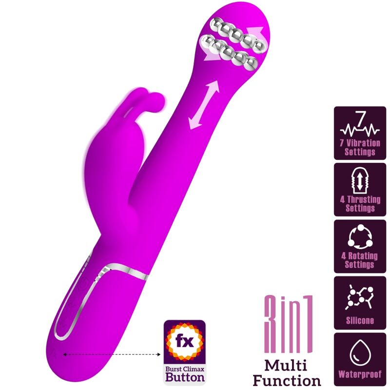 Pretty Love – Stimulateur Rabbit Multifonction 3 en 1 Dejon Violet