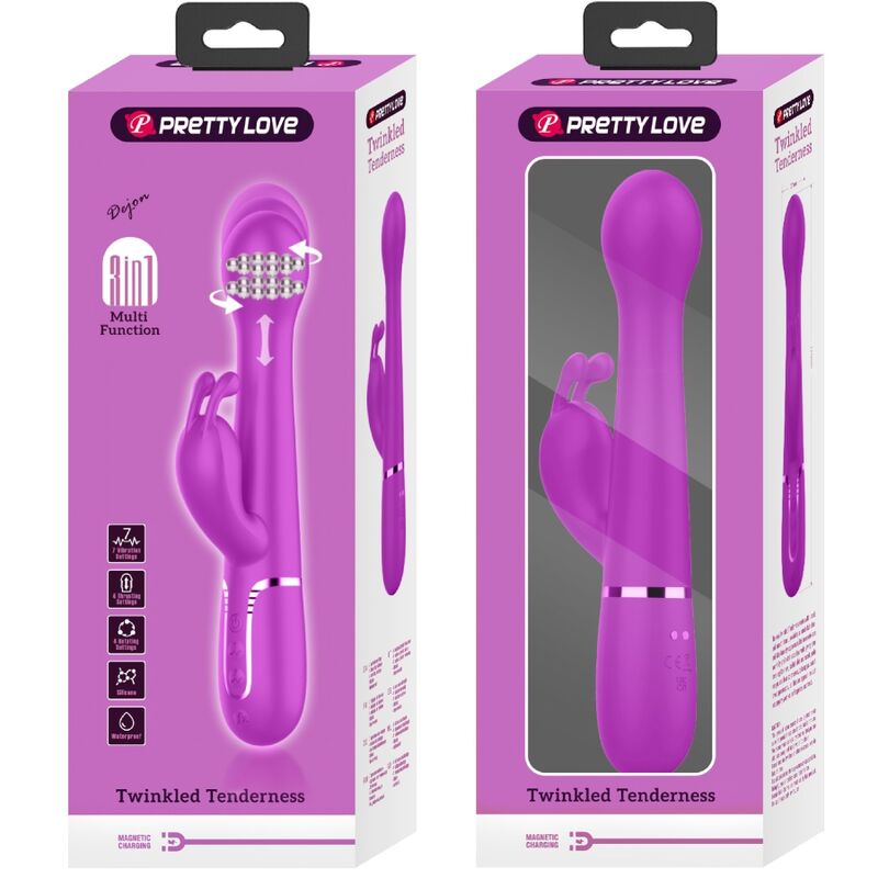 Pretty Love – Stimulateur Rabbit Multifonction 3 en 1 Dejon Violet