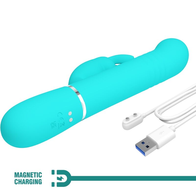 Pretty Love – Vibromasseur Rabbit Coale Multifonction 4 en 1 Bleu