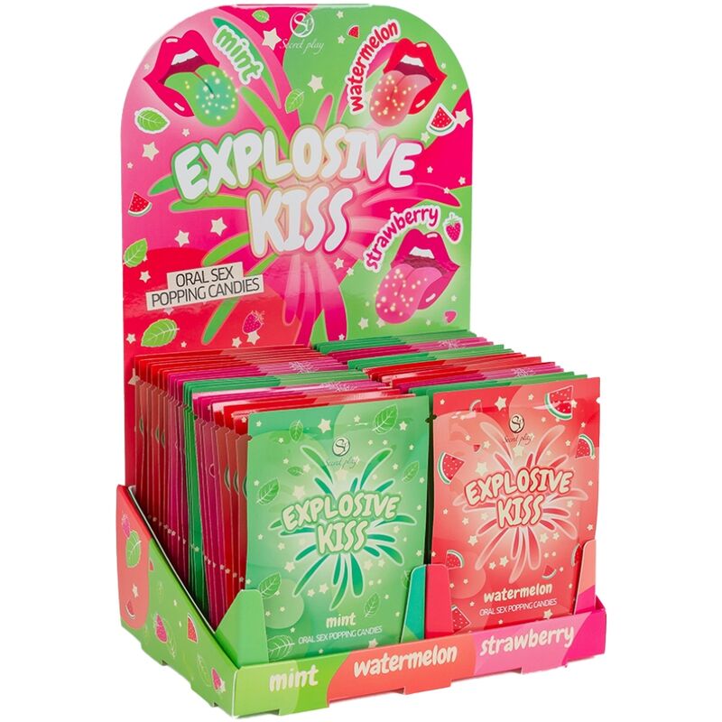 Secret Play – Présentoir de 48 Bonbons Explosifs Sexe oral - 3 Saveurs