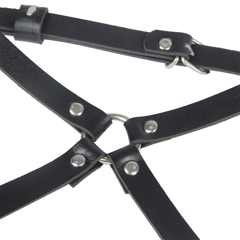 Subblime - harnais de taille et de jambes en cuir noir taille unique