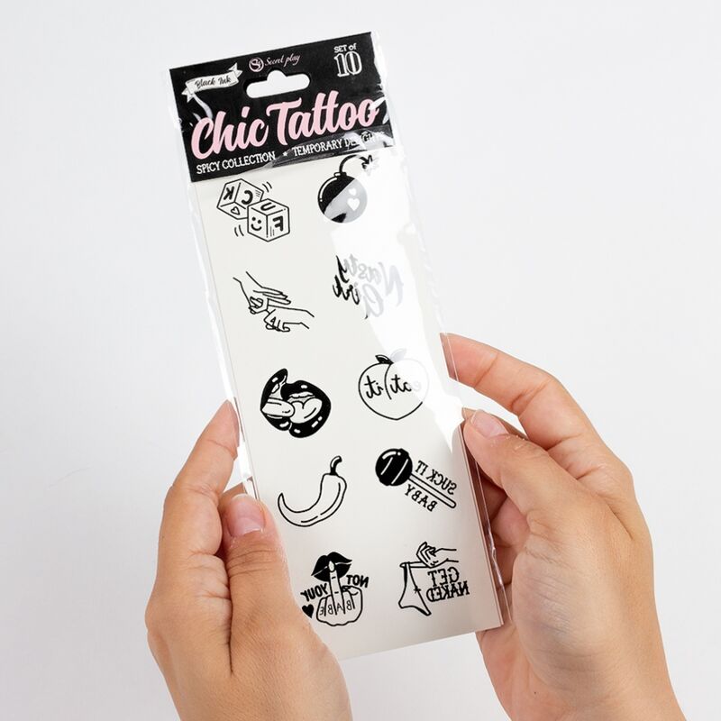 Secret Play - 10 Tatouages Temporaires Spicy Collection