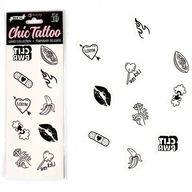 Secret Play - 10 Tatouages Temporaires Candy Collection