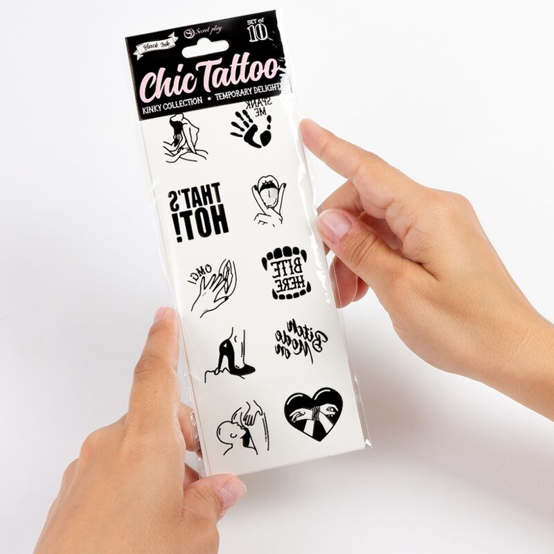 Secret Play - 10 Tatouages Temporaires Kinky Collection