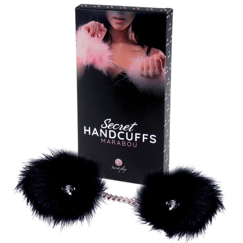 Secret Play - Menottes en Plumes Handcuffs Marabou - Noir