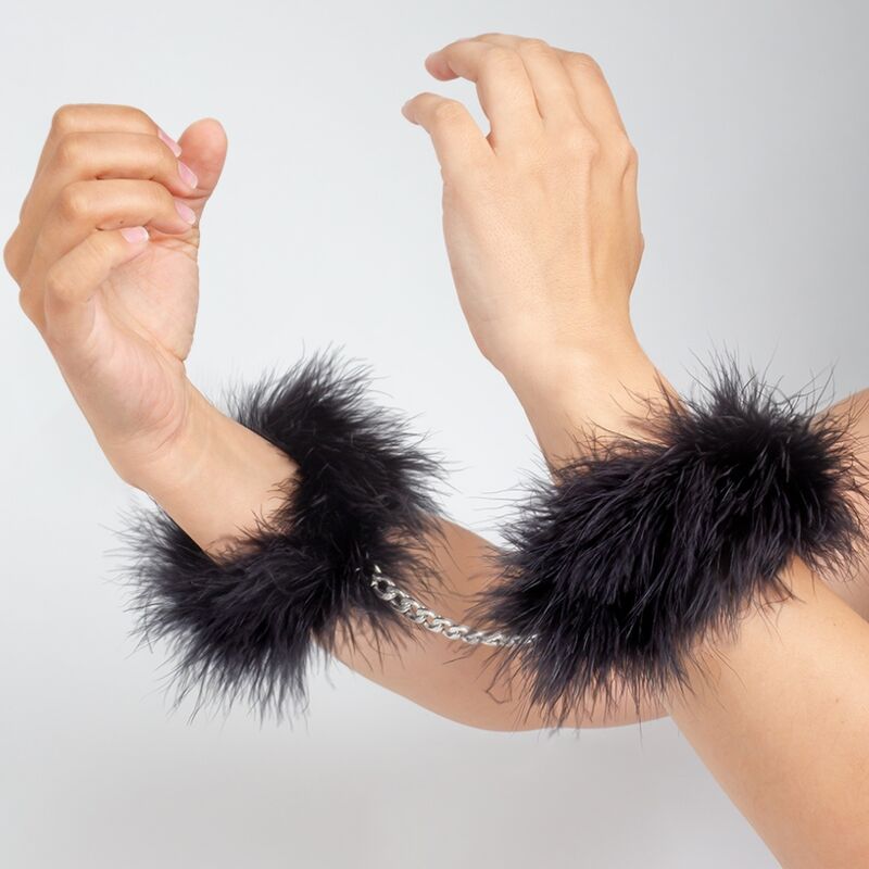 Secret Play - Menottes en Plumes Handcuffs Marabou - Noir