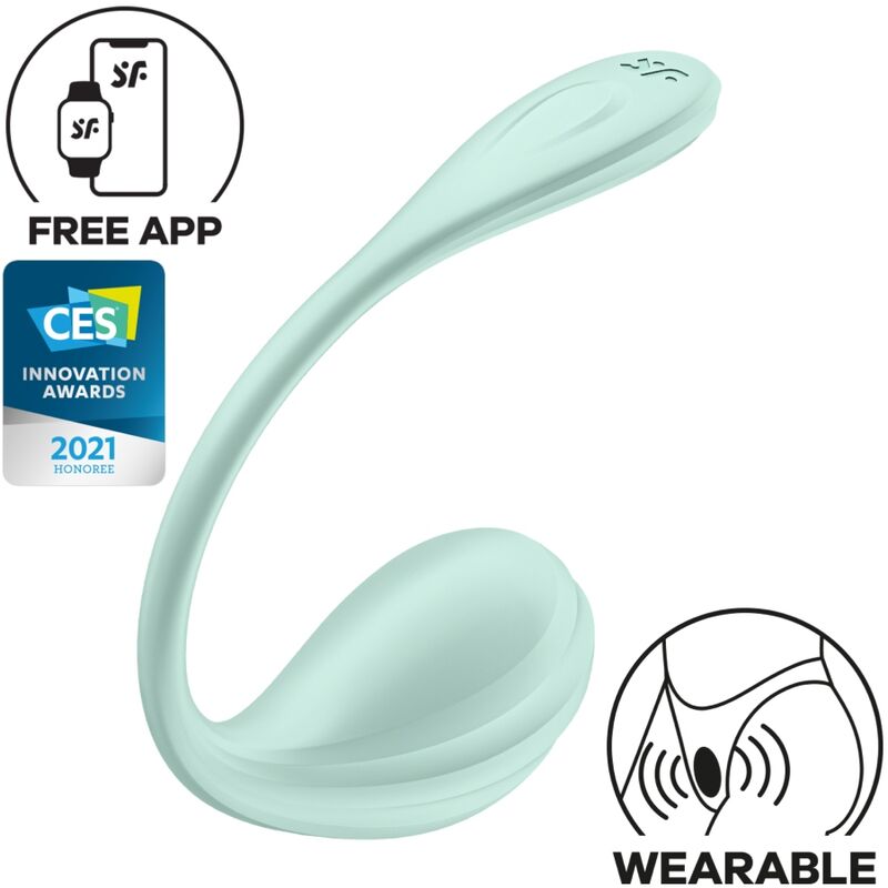 Satisfyer - Œuf Vibrant Connecté & Waterproof Smooth Petal - Vert