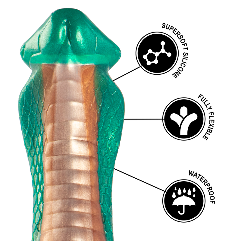 Epic – Gode Python Cobra Vert, Design Écailleux Fantaisie