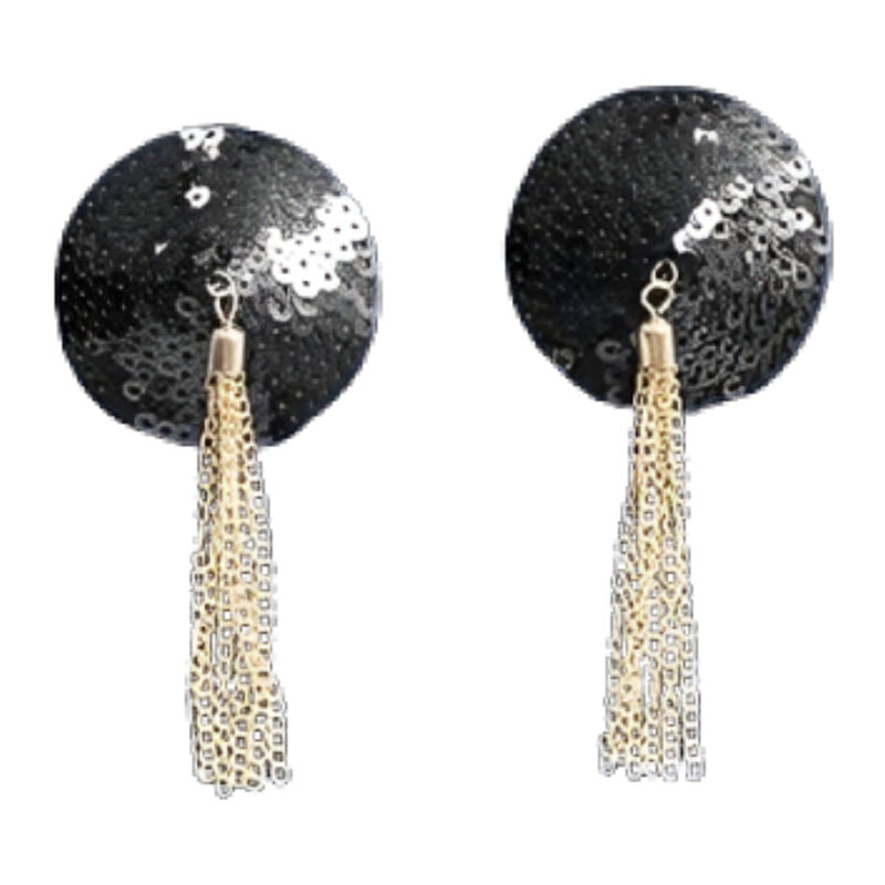 Chilirose Cache tétons Séduisants en Paillettes Noires CR4714