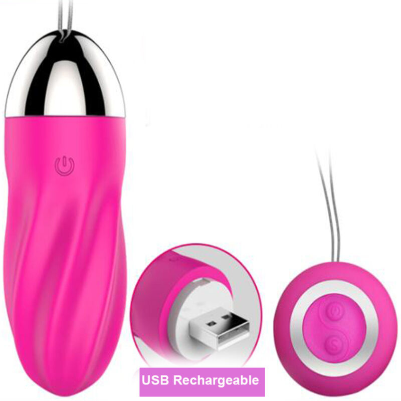 Armony – Œuf vibrant de poche en forme de spirale avec USB – Rose