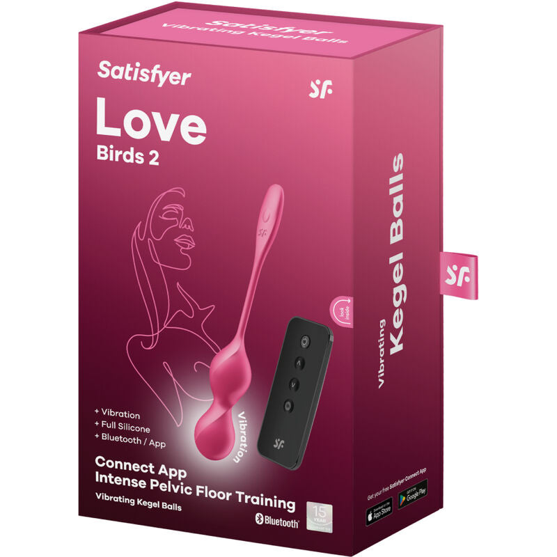 Satisfyer - Boules de Geisha Vibrantes et Connectées Love Birds 2 - Rose