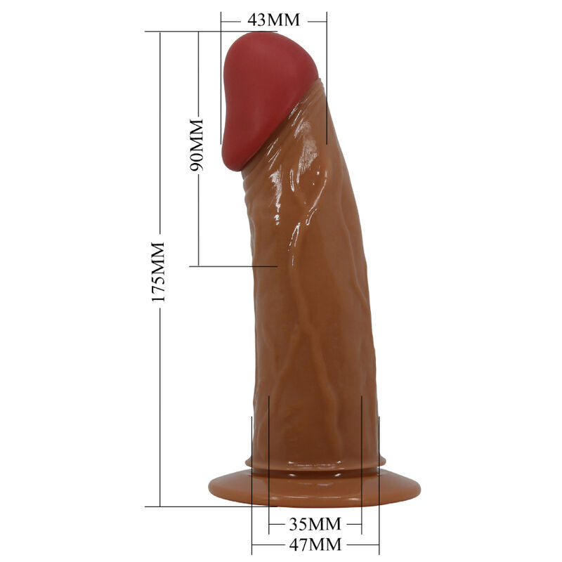 Pretty Love - Gode Ceinture Creux et Vibrant Marron / 17,5 cm