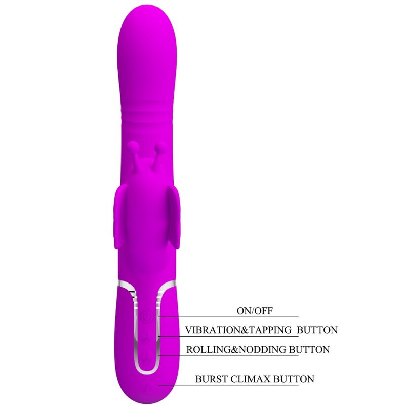 Pretty Love – Stimulateur Rabbit Papillon Multifonction 4 en 1 Fuchsia