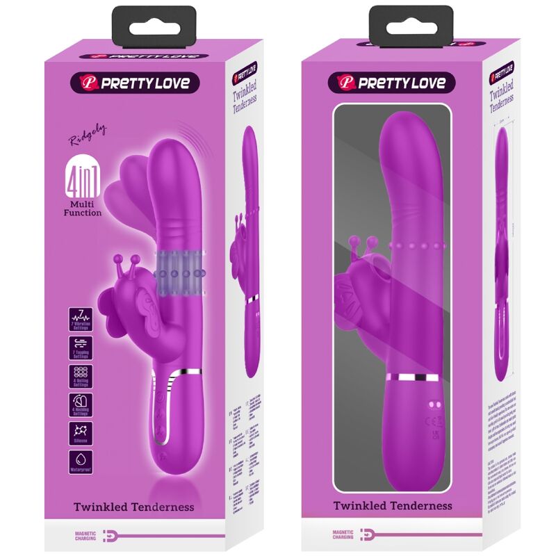 Pretty Love – Stimulateur Rabbit Papillon Multifonction 4 en 1 Fuchsia