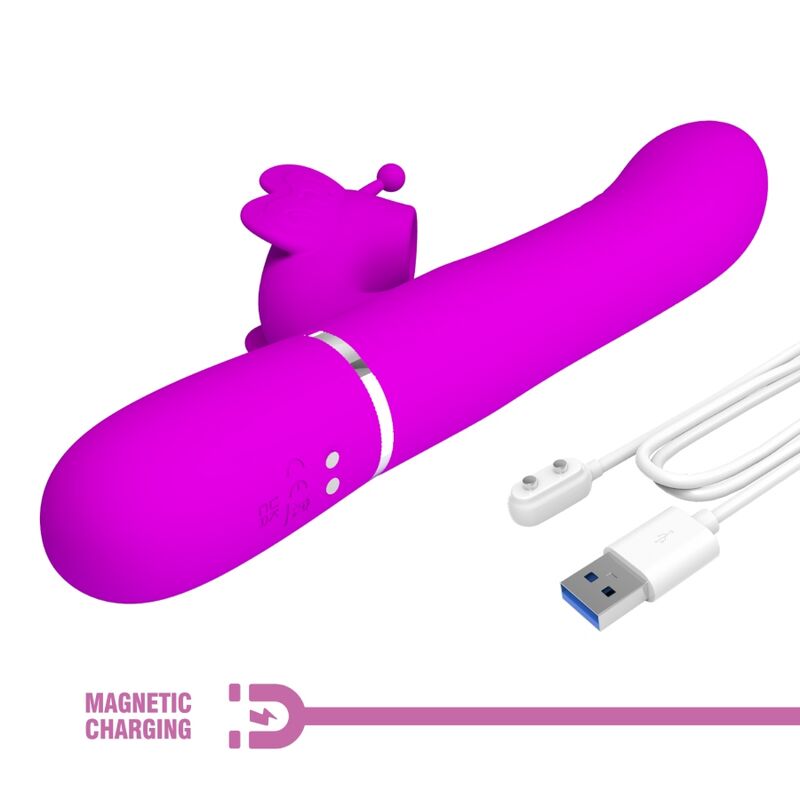 Pretty Love – Stimulateur Rabbit Papillon Multifonction 4 en 1 Fuchsia