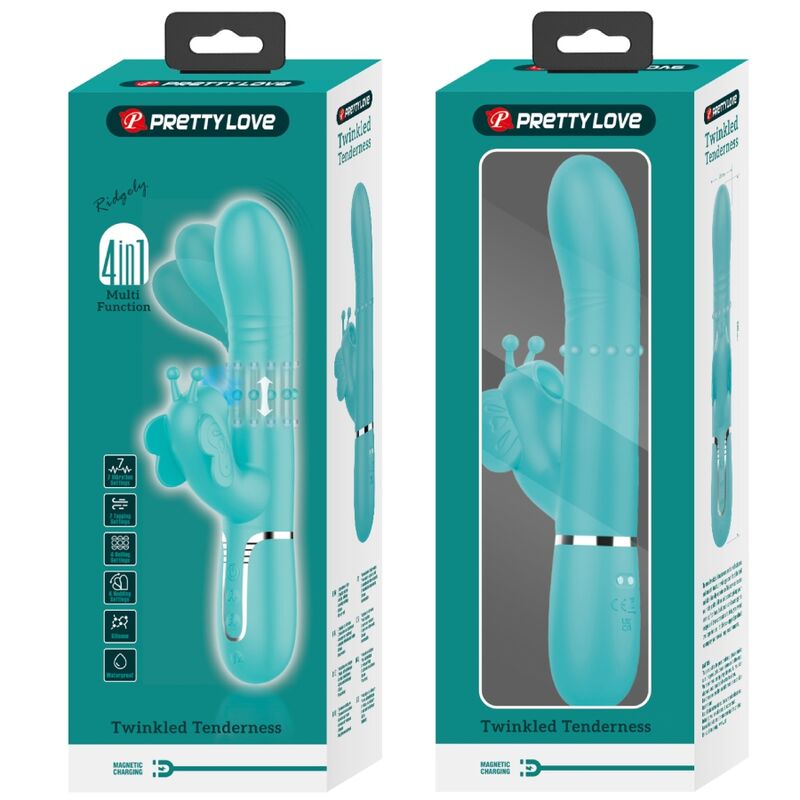 Pretty Love – Stimulateur Rabbit Papillon Multifonction 4 en 1 Vert