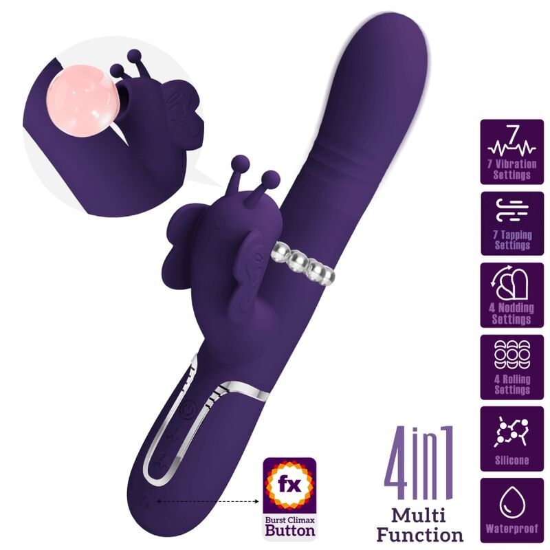 Pretty Love – Stimulateur Rabbit Papillon Multifonction 4 en 1 Violet
