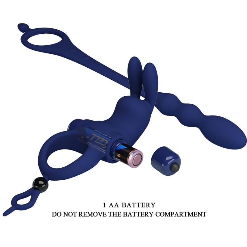Pretty love - ayad anneau vibrateur lapin avec plug bleu